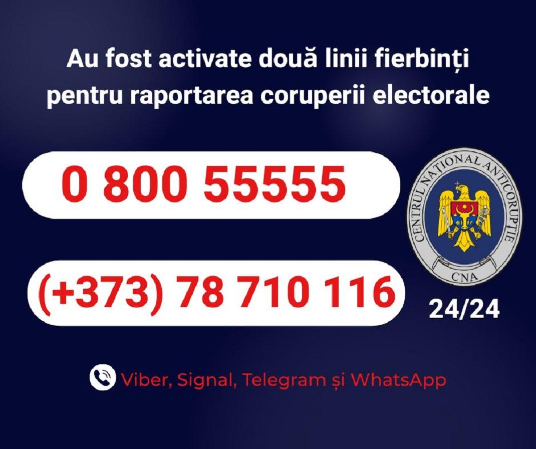 CNA anunță funcționarea a două linii fierbinți și îndeamnă cetățenii să raporteze cazurile de corupere electorală și finanțare ilegală a formațiunilor politice