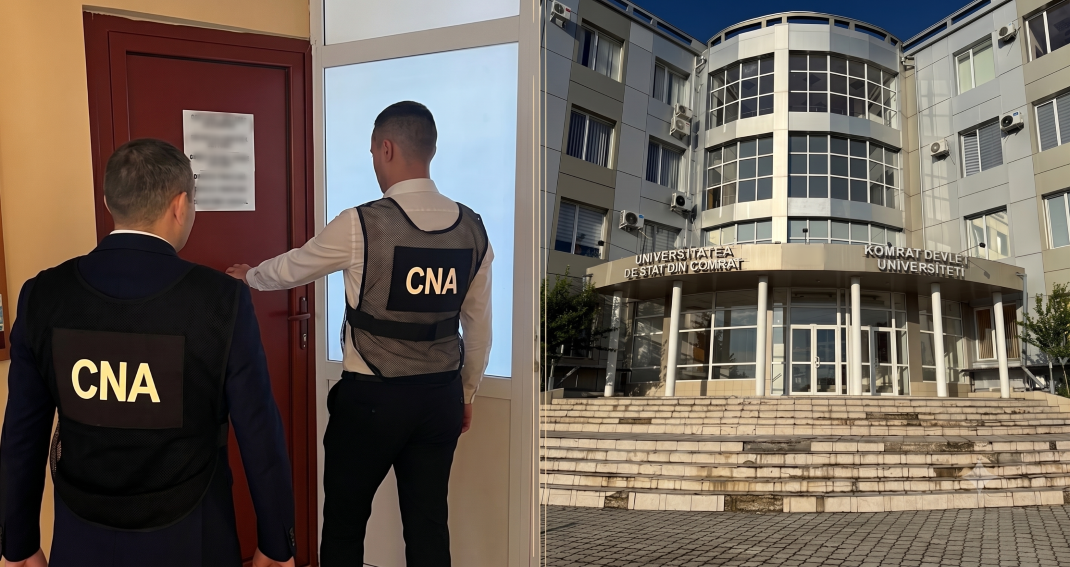 Doi decani ai Universității de Stat din Comrat, reținuți de CNA într-o cauză penală de corupție. Rectorul instituției este cercetat în stare de libertate